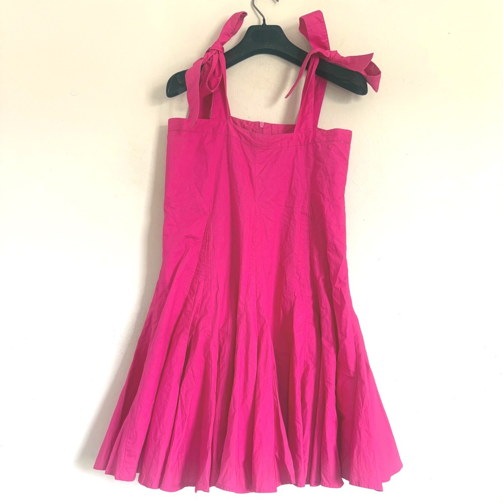 O.P.T. Pink Cotton Tie Shoulder Fit and Flare Mini Dress Small RN 151041